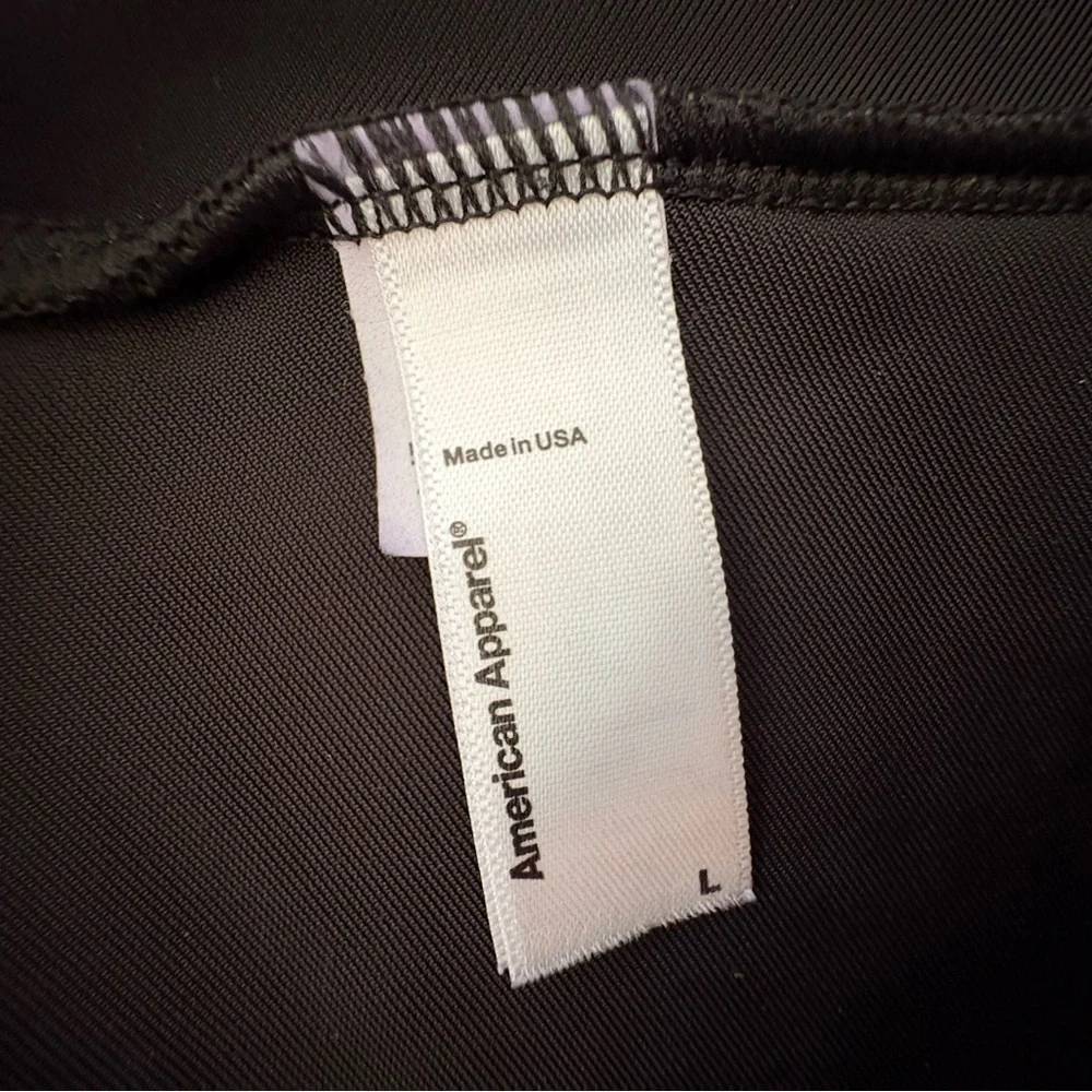 American Apparel Low Back Black Velvet Skater Dress Women Size L - Picture 6 of 7